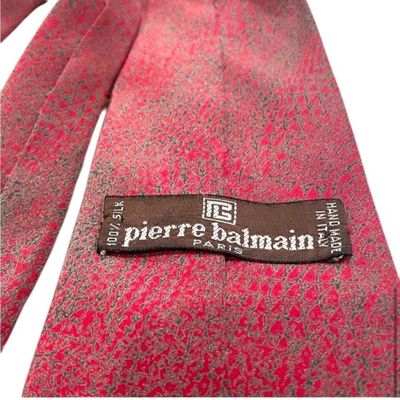 Pierre Balmain Silk Elegant Red Patterned Tie - Picture 7 of 11
